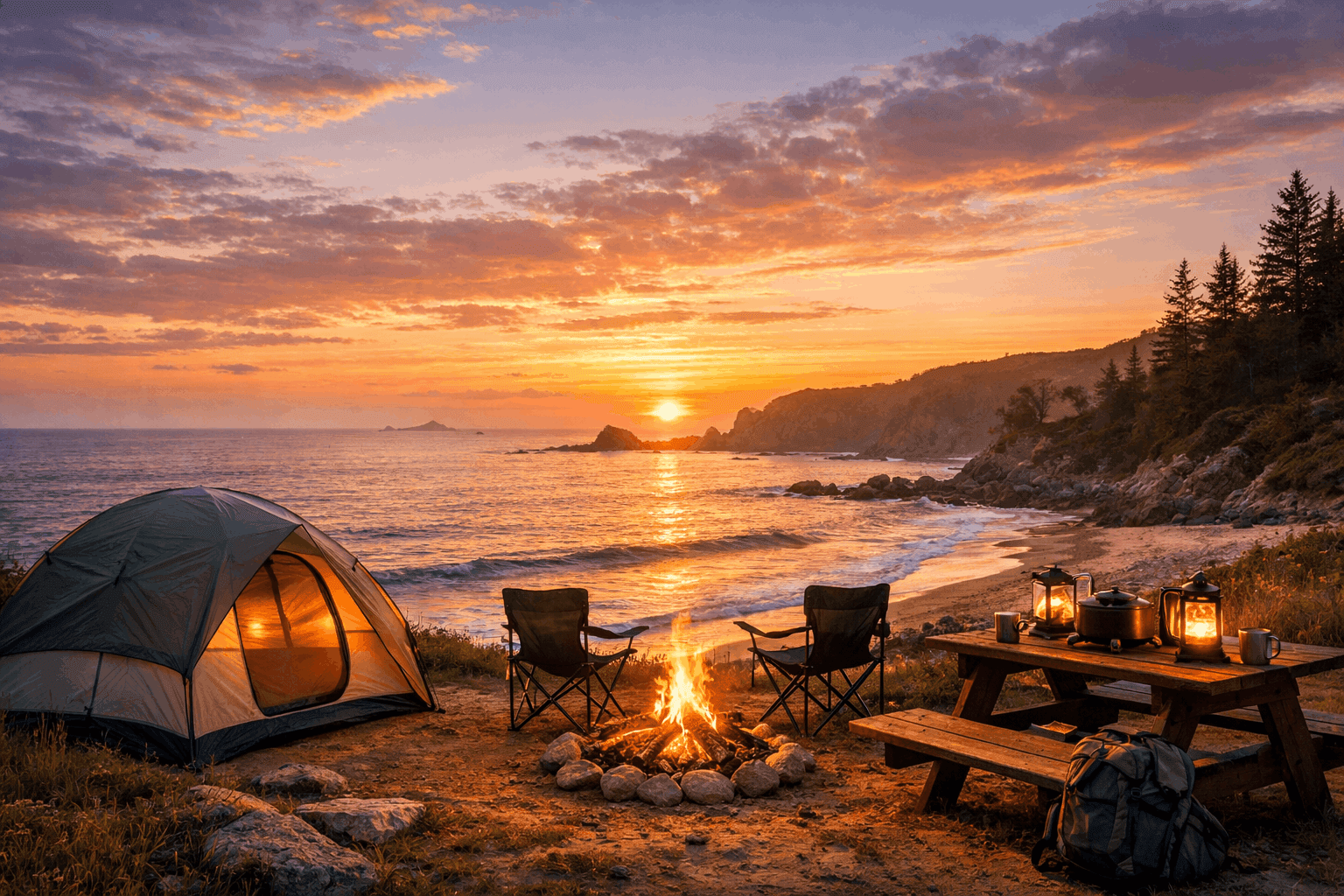 Campsite by the Sea